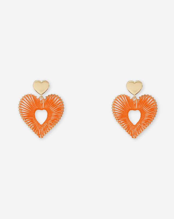 COLORED HEART EARRINGS ORANJE
