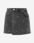 HEART DENIM SKORT LICHTGRIJS