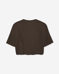 CROPPED BUBBLE HEM TEE DONKERBRUIN