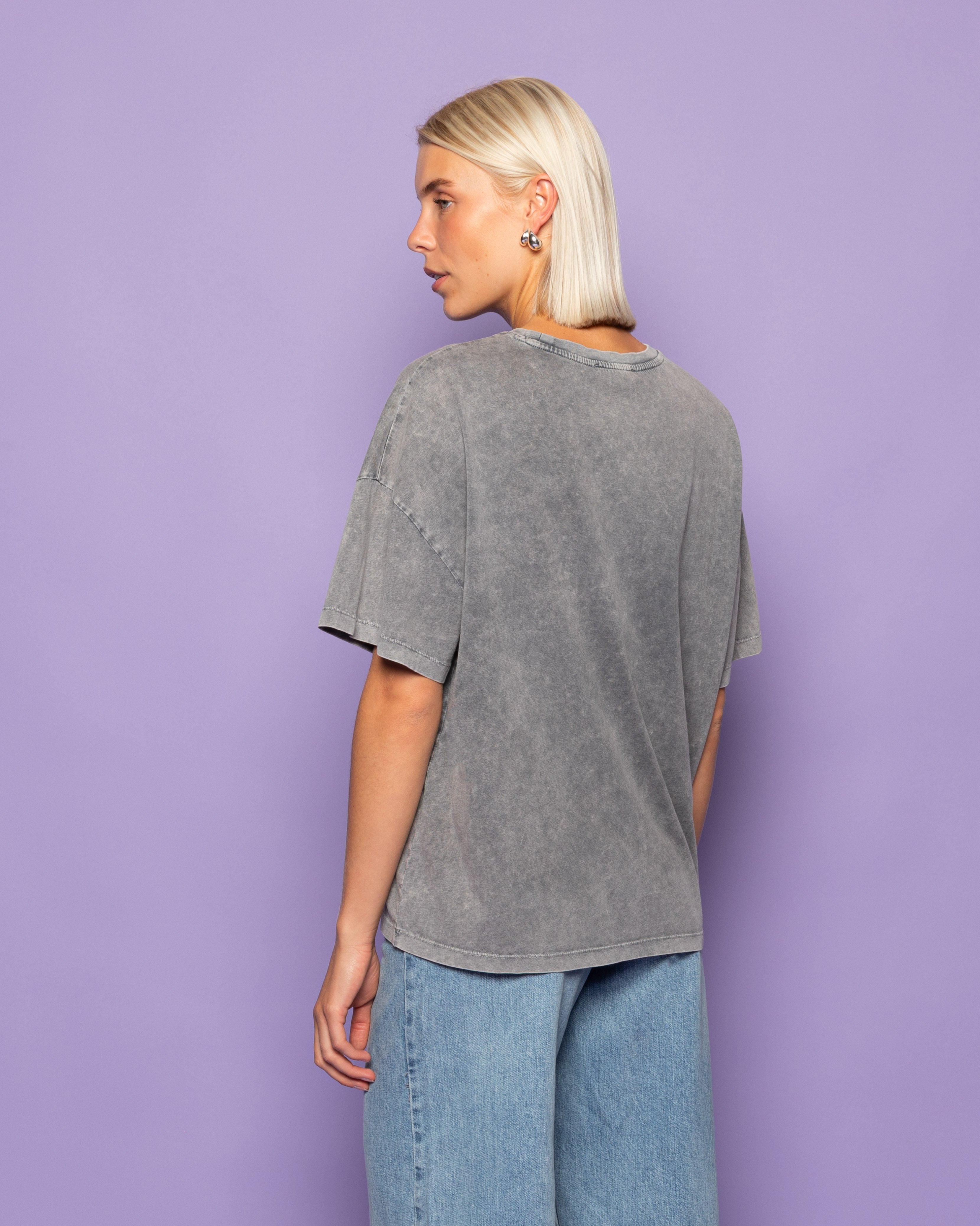 SUNSET LOVER OVERSIZED TEE ACID GRIJS