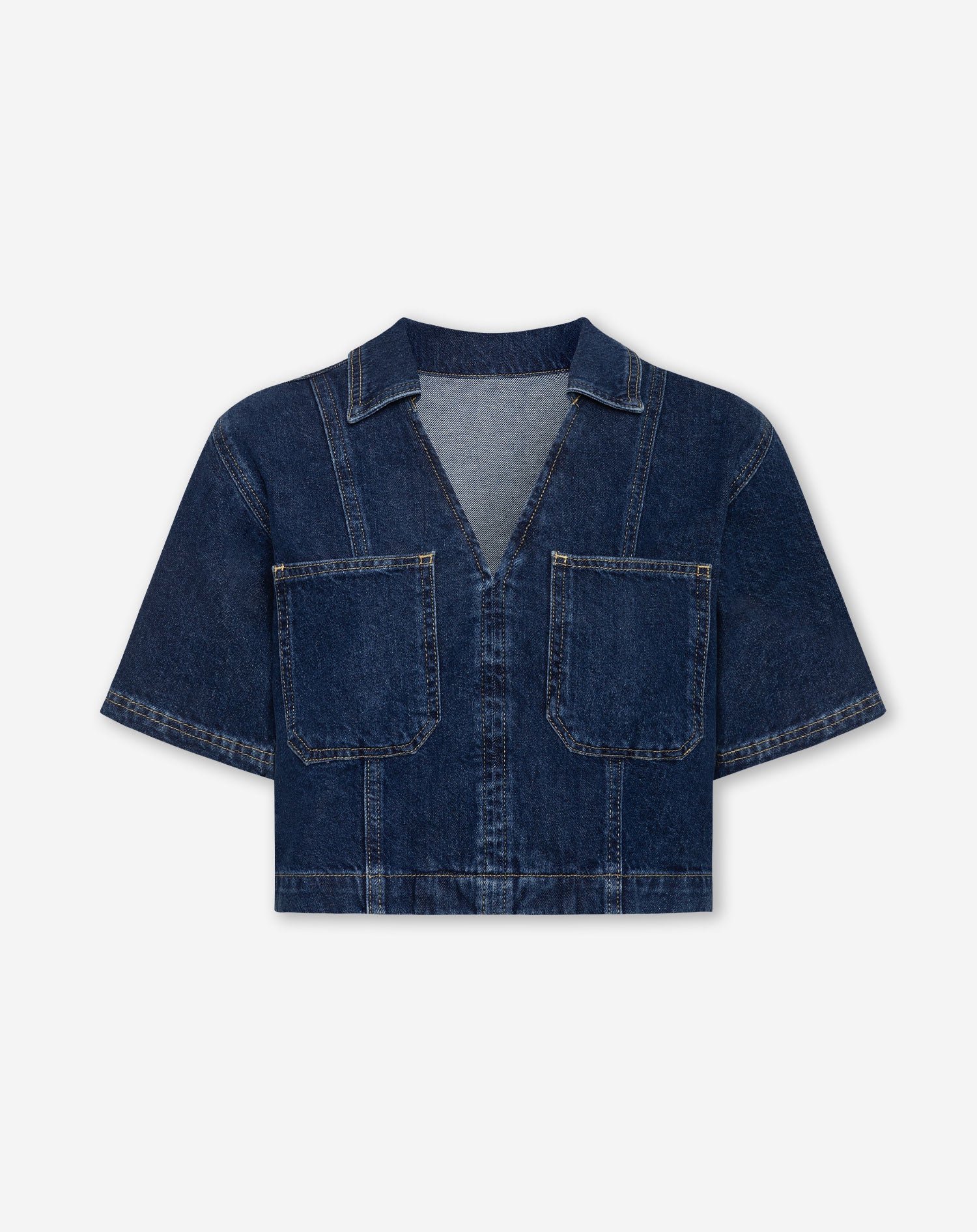 NORE DENIM TOP DONKERBLAUW