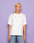 HEART STUD OVERSIZED TEE CREAM