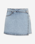 STUD DENIM SKORT LICHTBLAUW