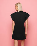 PADDED TEE DRESS ZWART