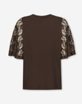 LACE BUTTERFLY SLEEVE TEE BRUIN