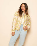 FLOWER JACQUARD BOMBER LIGHT YELLOW