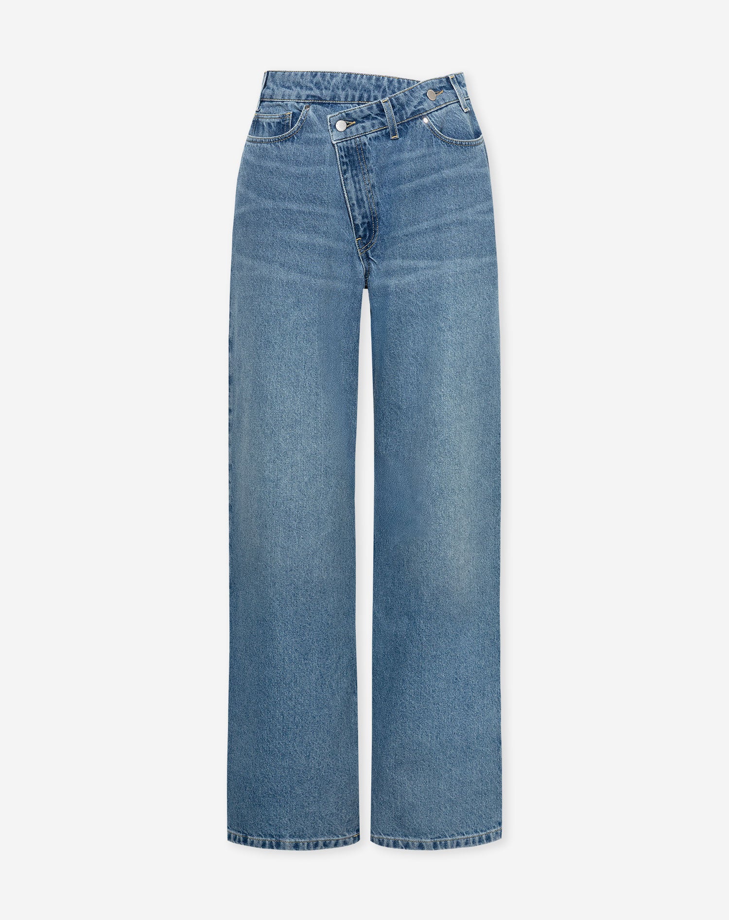 CROSSOVER WIDE LEG JEANS MID BLUE