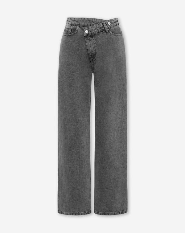 CROSSOVER WIDE LEG JEANS MID GRIJS