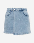 SHELL DENIM SKORT BLUE