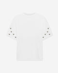 HEART STUD SLEEVE OVERSIZED TEE CREAM