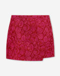 SHELL JACQUARD SKORT RED