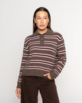 STRIPE KNITTED POLO PINK