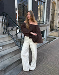 COMFORT WIDE LEG JEANS CRÈME