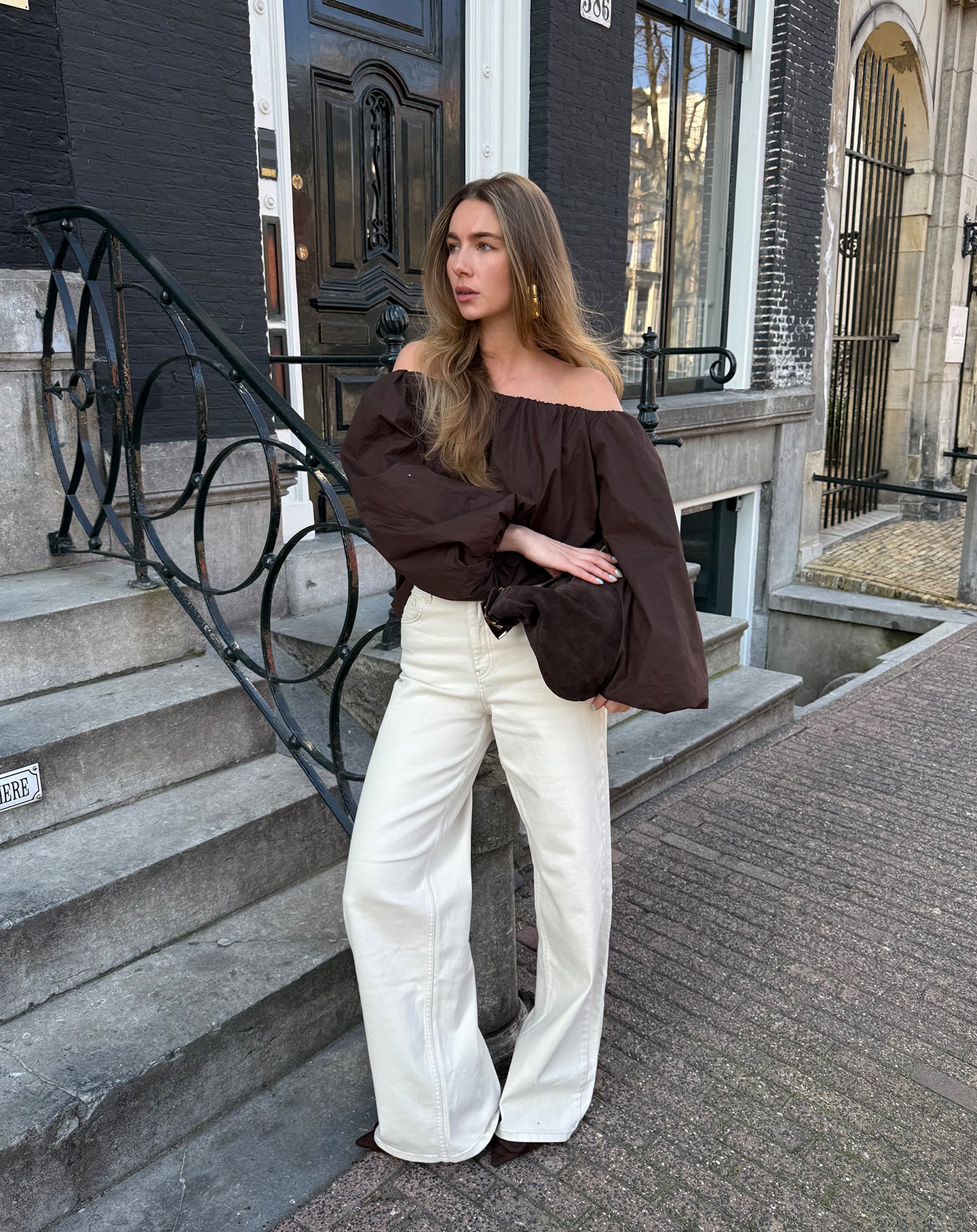 COMFORT WIDE LEG JEANS CRÈME