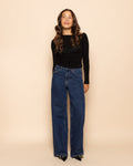 COMFORT WIDE LEG JEANS DARK BLUE
