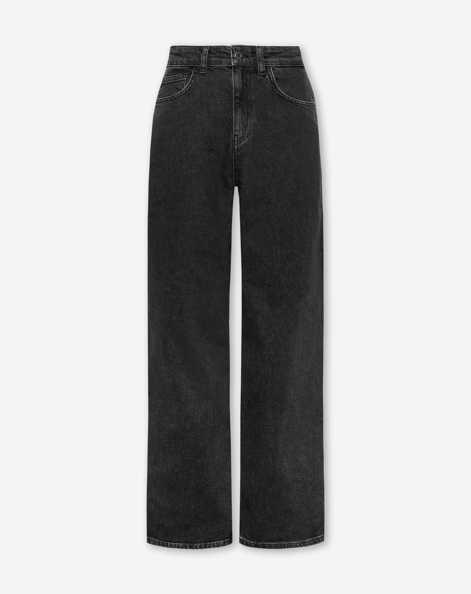 COMFORT WIDE LEG JEANS DONKER GRIJS