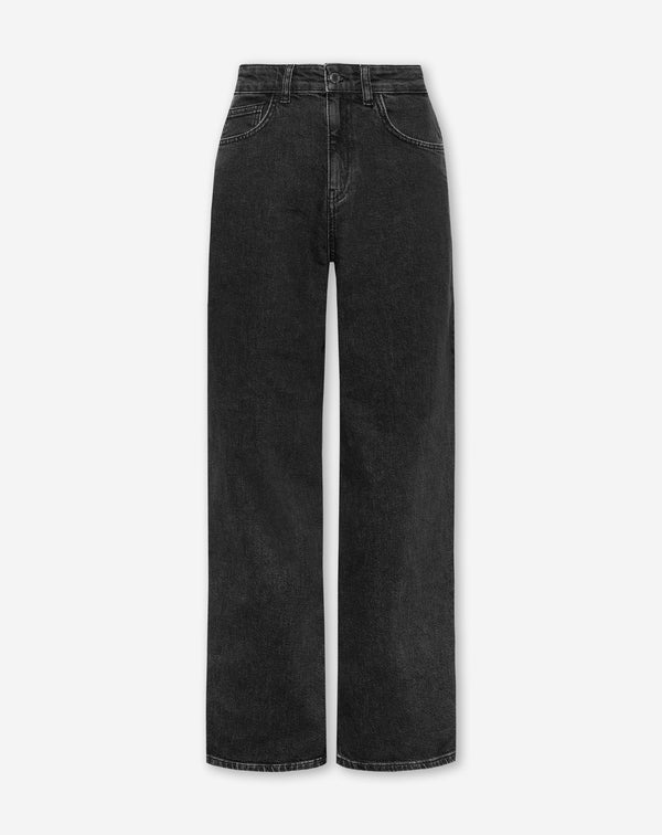 COMFORT WIDE LEG JEANS DONKER GRIJS