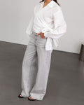 COMFORT WIDE LEG JEANS LIGHT GREY