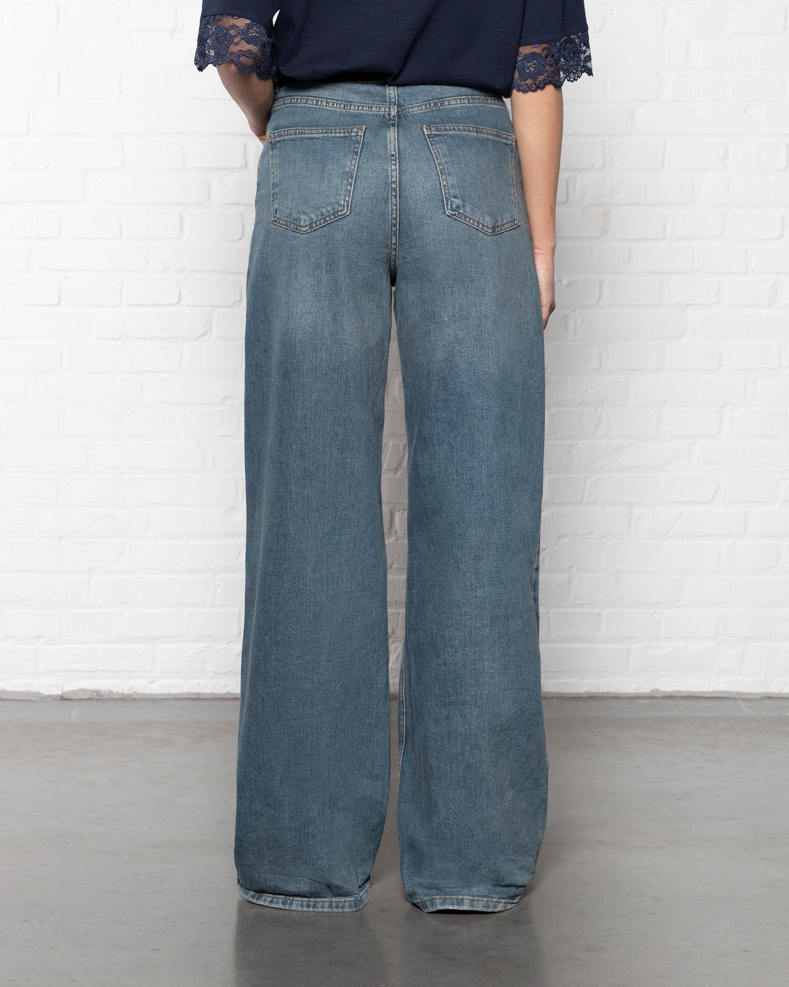 COMFORT WIDE LEG JEANS VINTAGE BLUE