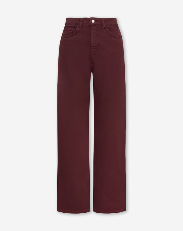 COMFORT WIDE LEG JEANS WINE RED