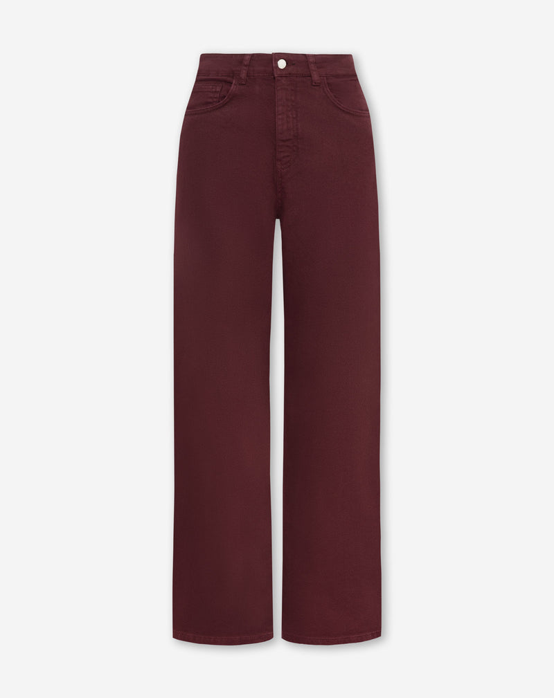 COMFORT WIDE LEG JEANS WINE RED