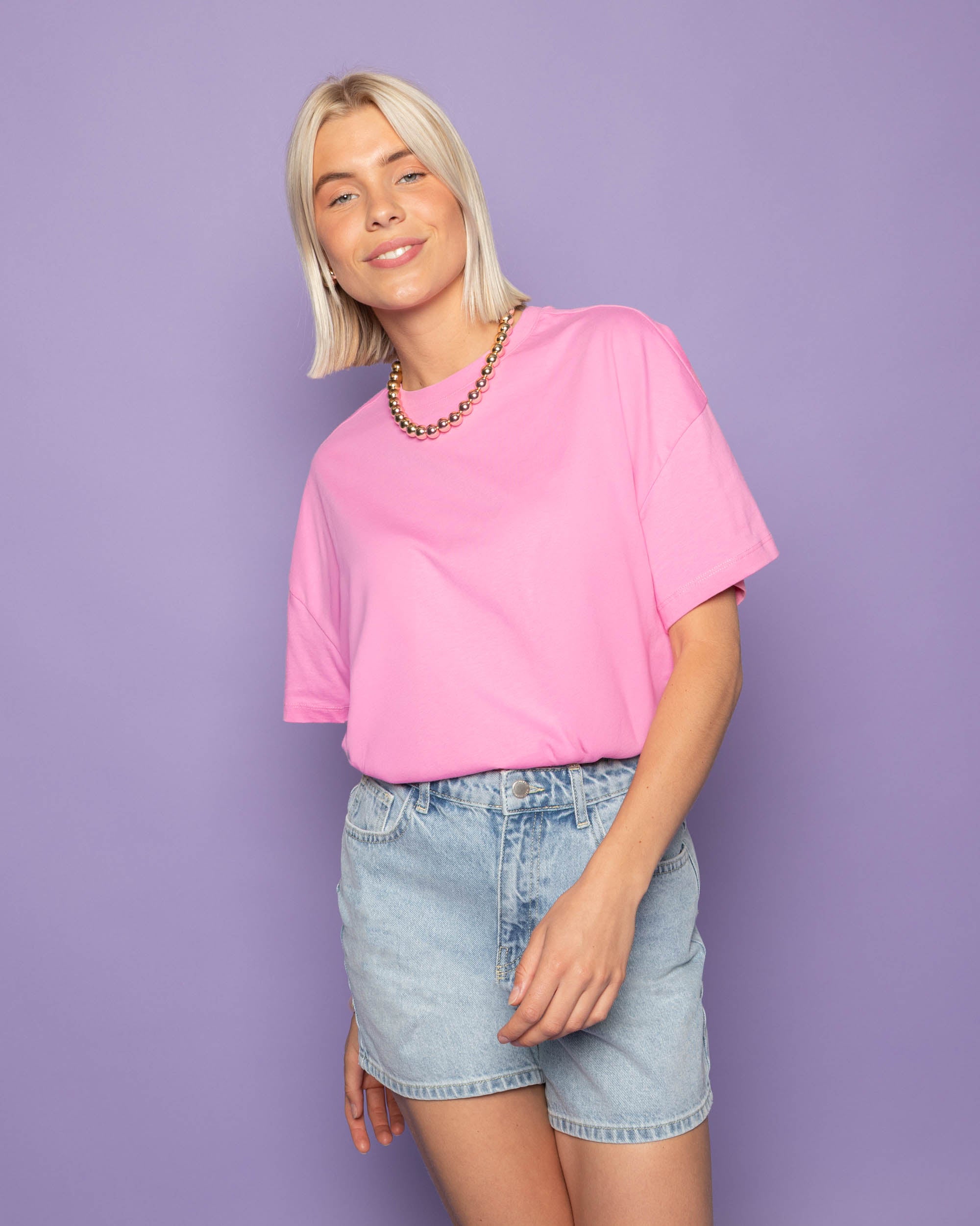 FRESH LEMON OVERSIZED TEE ROZE