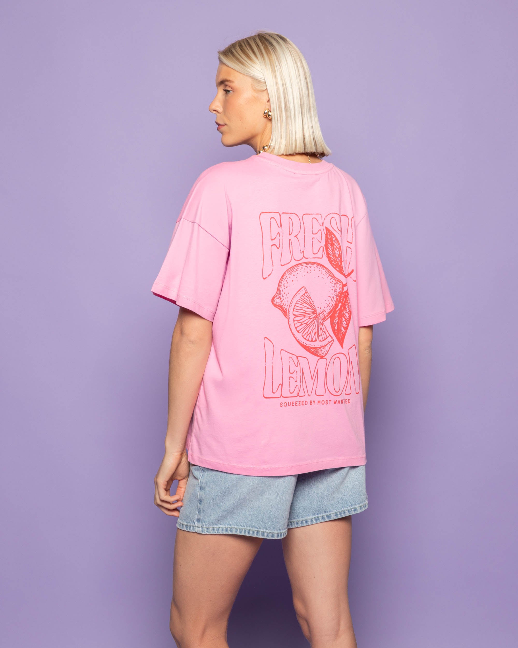 FRESH LEMON OVERSIZED TEE ROZE
