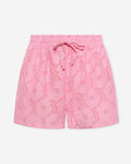 FLUFFY FLOWER JACQUARD SHORTS PINK