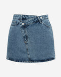 CROSSOVER DENIM SKIRT MID BLUE