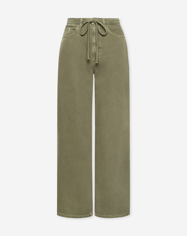 LOTTE BAGGY JEANS DONKER OLIJFGROEN
