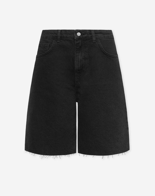 BAGGY DENIM JORT ZWART