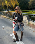 BAGGY DENIM JORT VINTAGE BLAUW
