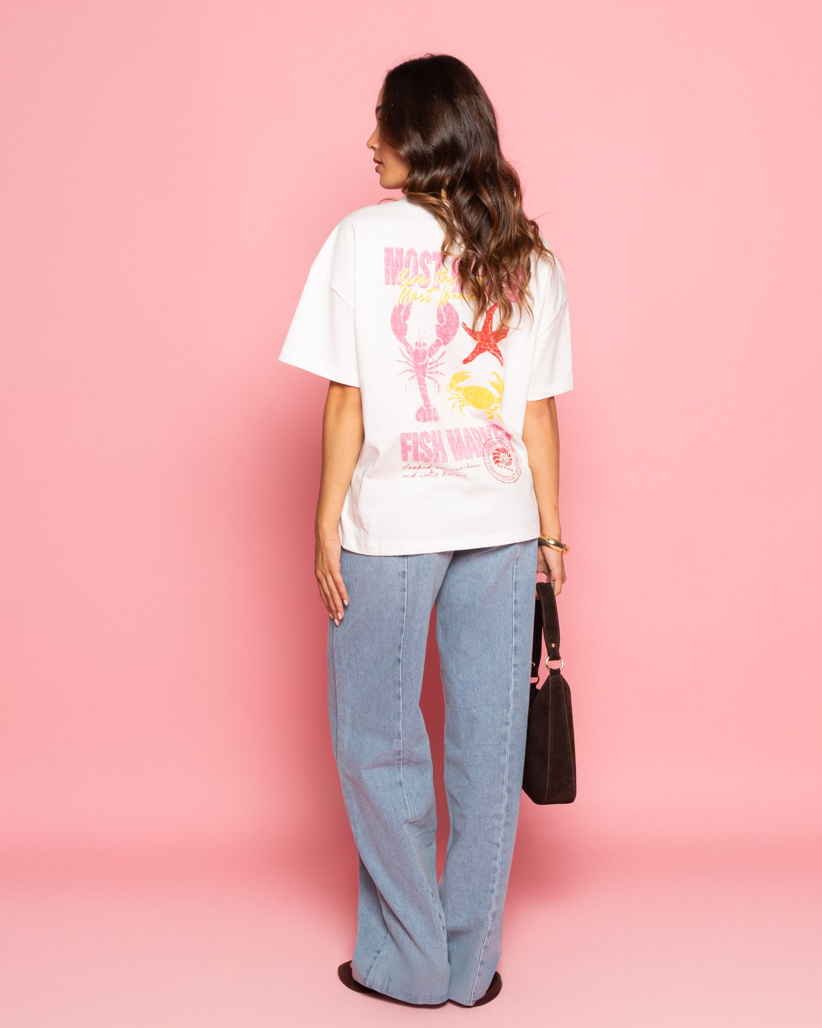 SEAM WIDE LEG JEANS LIGHT BLUE