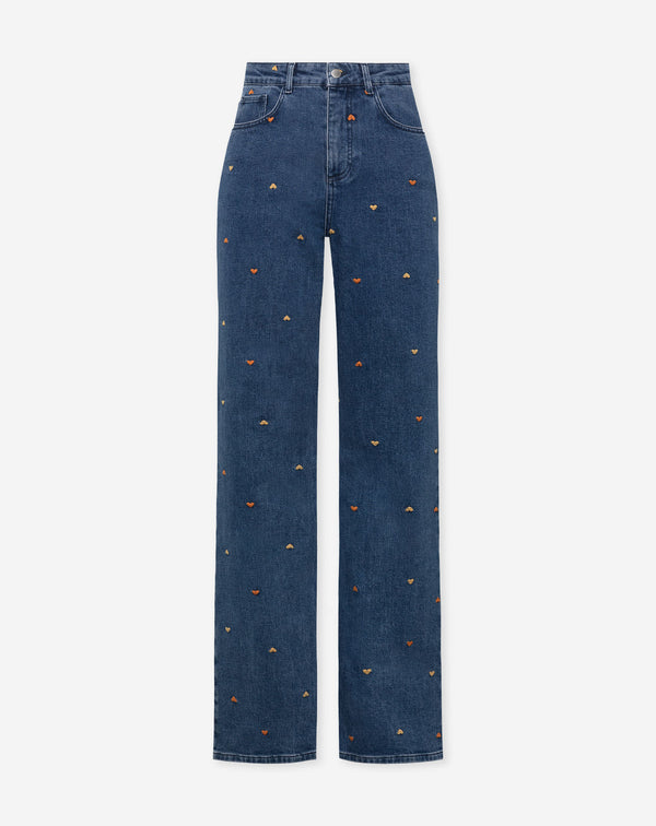 HEART MIX BOOTCUT JEANS ORANJE