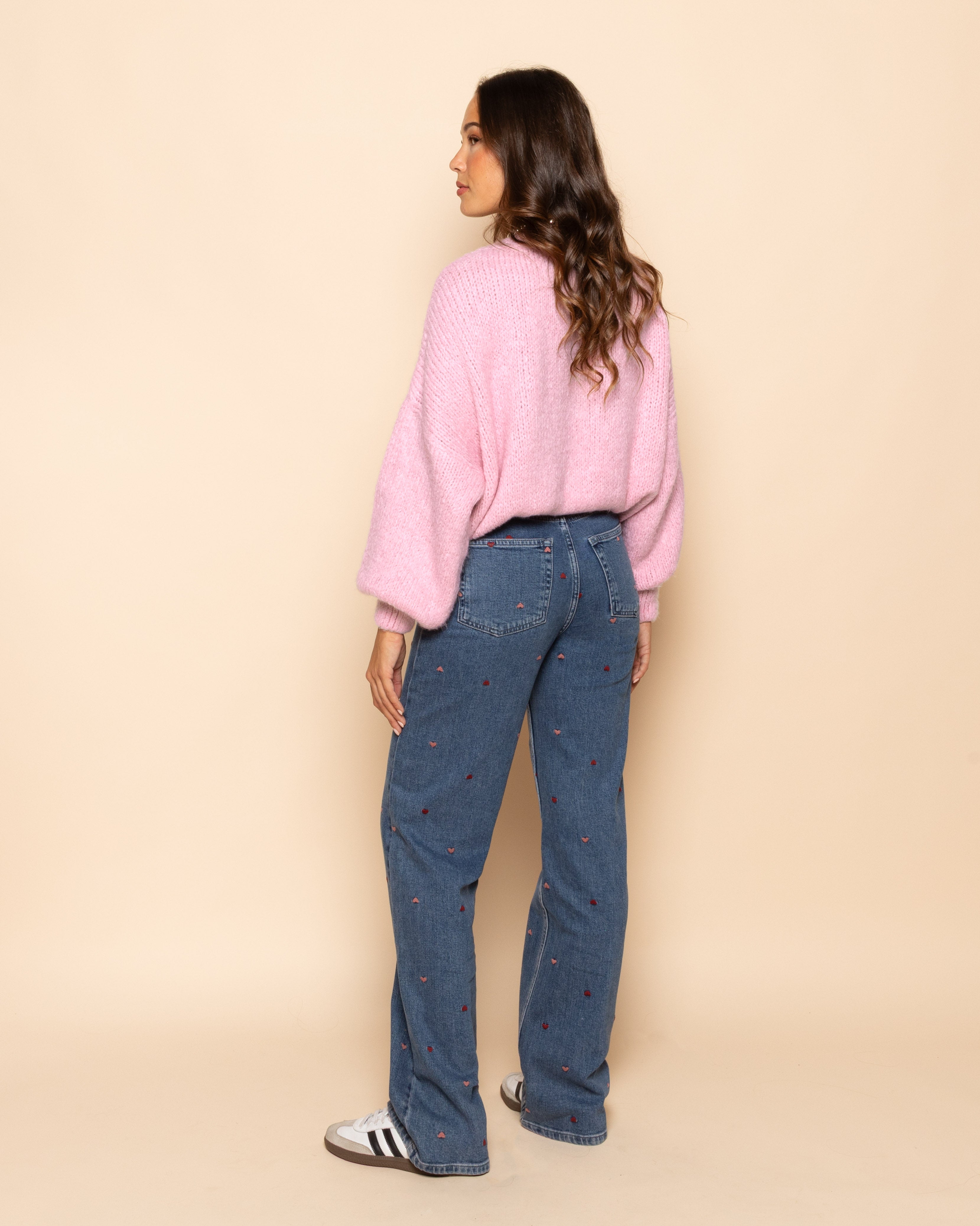 HEART MIX BOOTCUT JEANS RED | Most Wanted