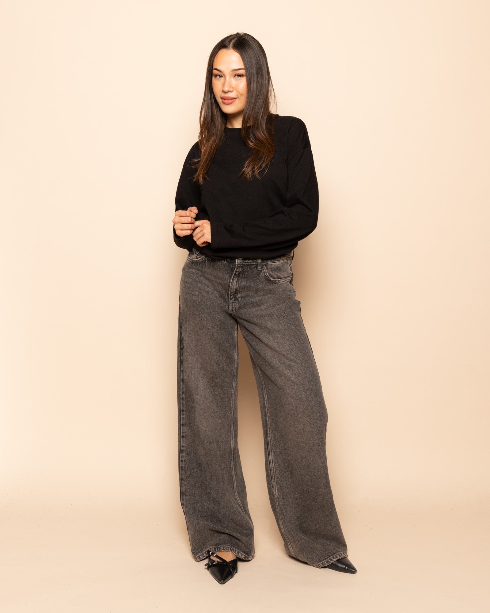 SIERRA WIDE LEG JEANS TINTED GRIJS