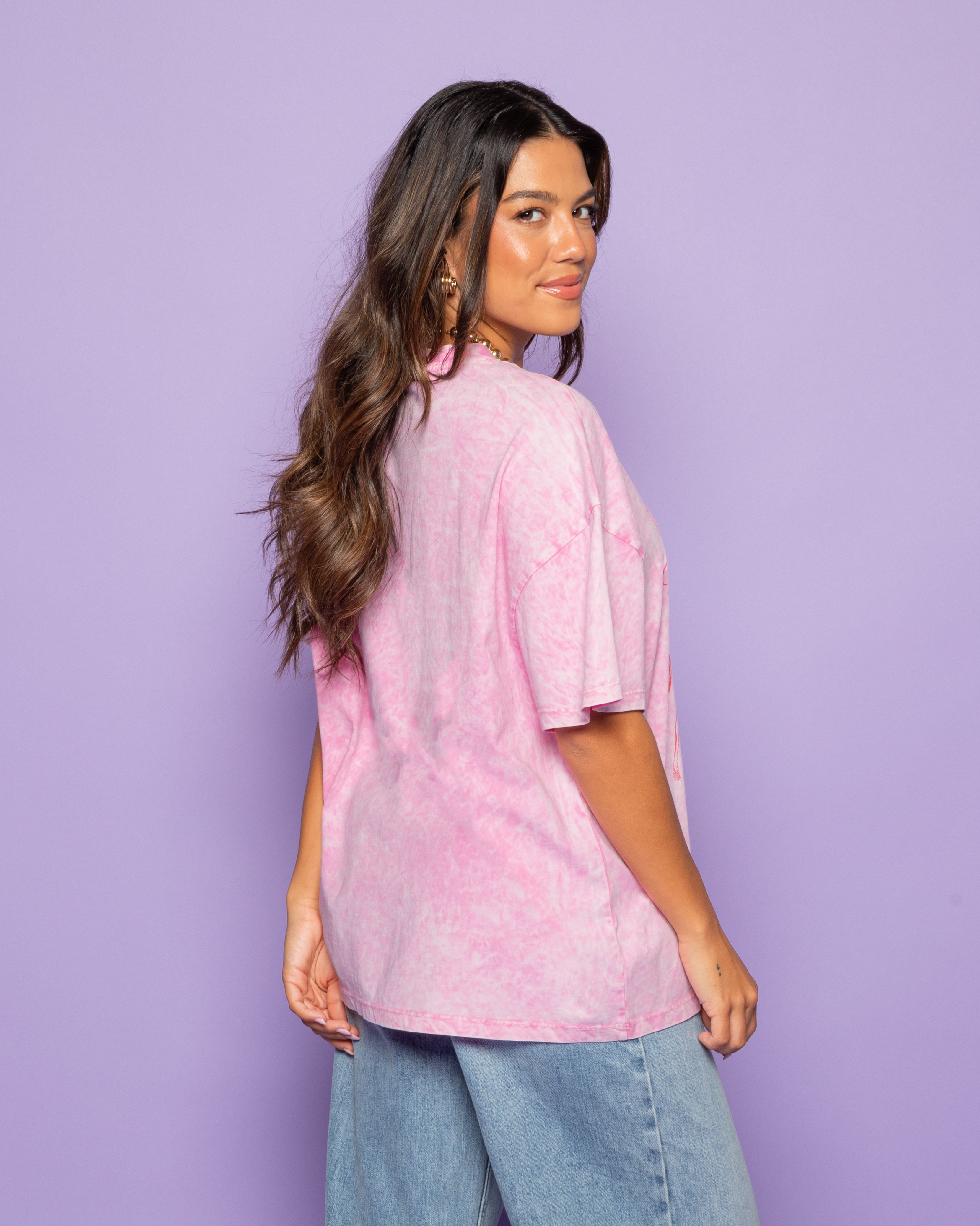 COWGIRLS OVERSIZED TEE ACID PINK