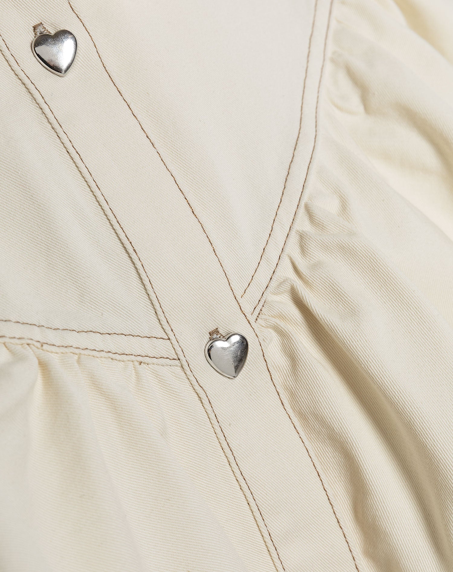 RUFFLE DENIM BLOUSE CRÈME