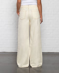 FLOWY DENIM WIDE LEG JEANS CRÈME