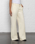 FLOWY DENIM WIDE LEG JEANS CRÈME