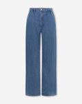 FLOWY DENIM WIDE LEG JEANS MID BLAUW