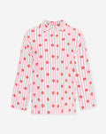 FLOWER STRIPE MOUSSELINE BLOUSE PINK