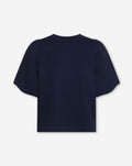SCUBA SHORT PUFF SLEEVE SWEATER NAVY