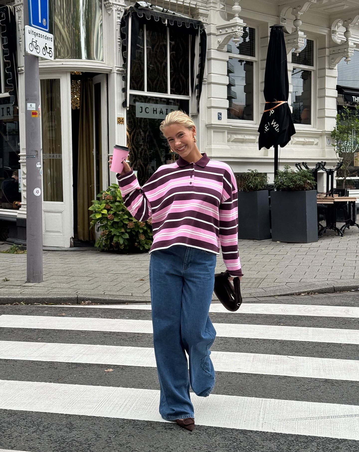 STRIPED SWEATER POLO BURGUNDY