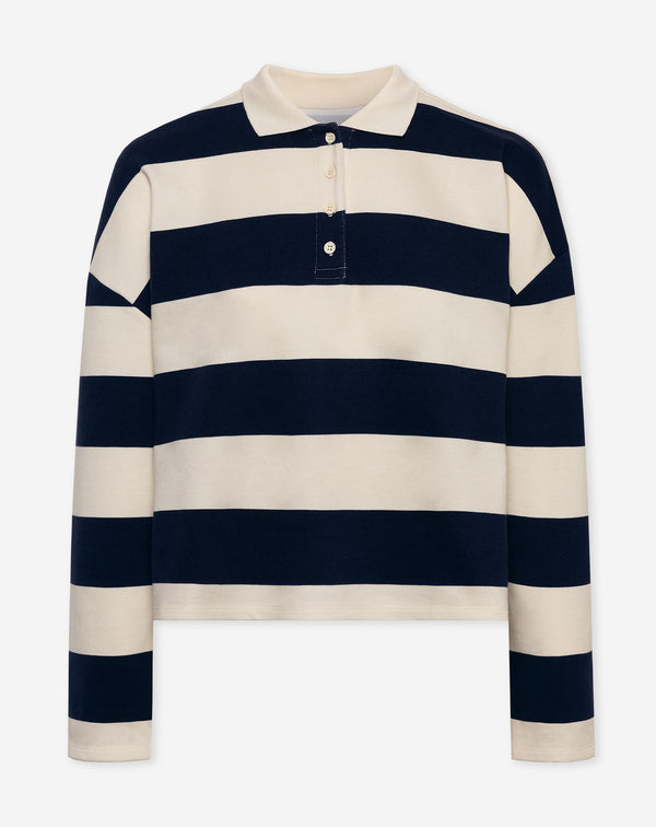 STRIPED SWEATER POLO MARINEBLAUW