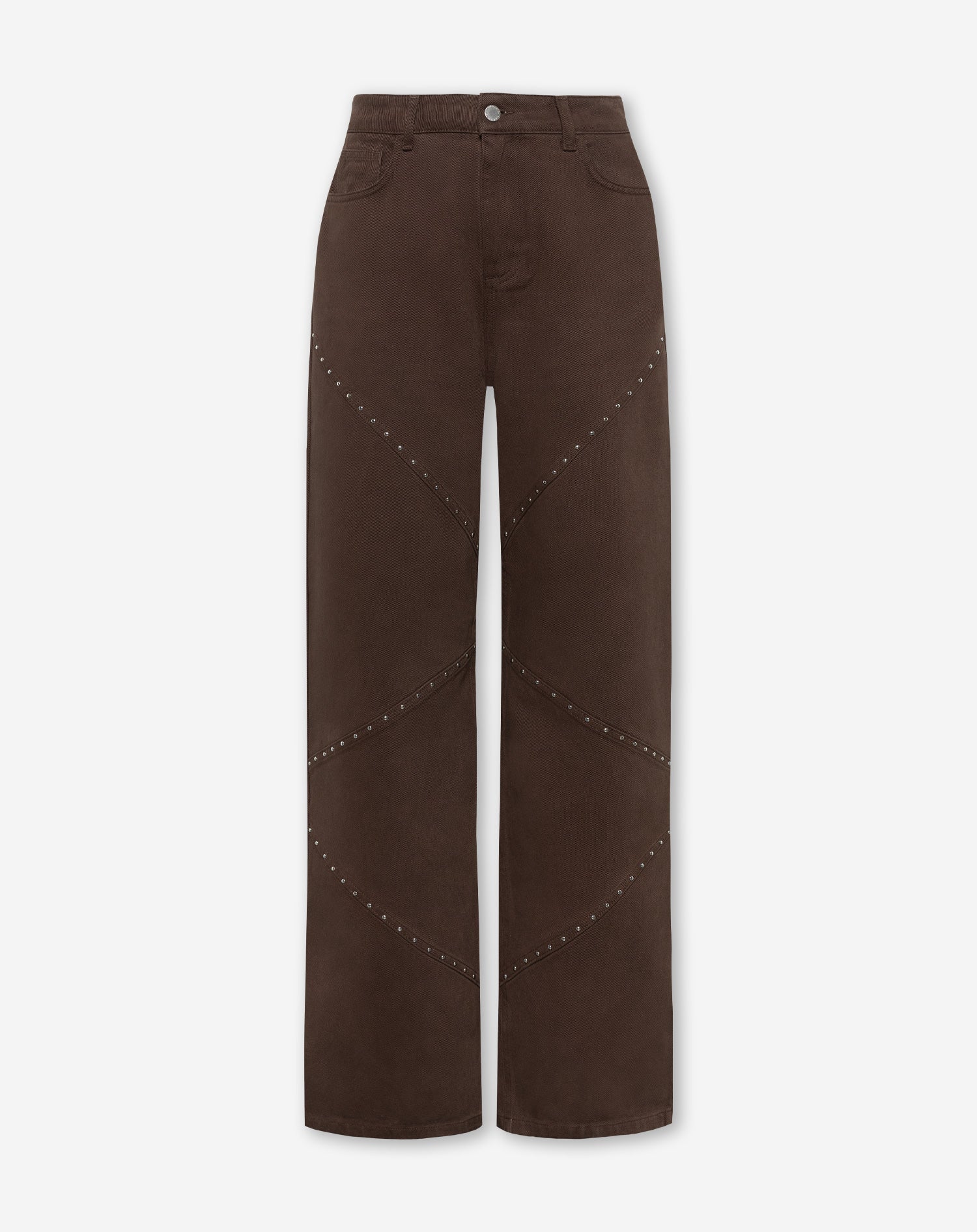 VICKY STUD WIDE LEG JEANS BRUIN