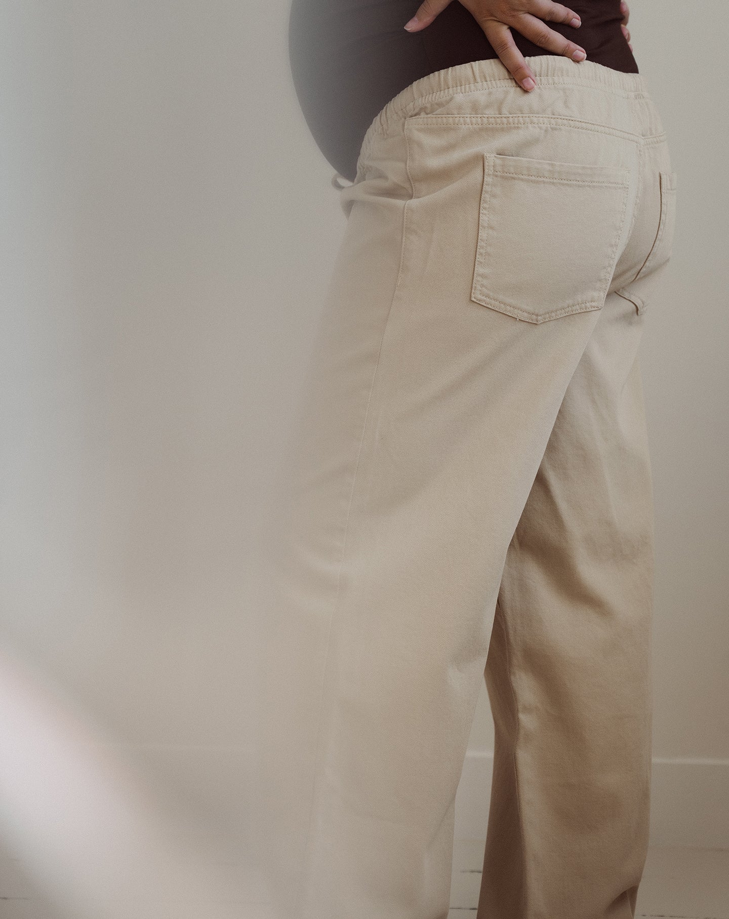 CORD WIDE LEG JEANS MATERNITY BEIGE