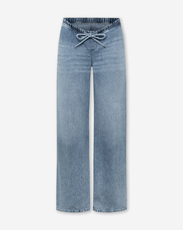 CORD WIDE LEG JEANS MATERNITY BLAUW