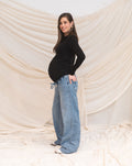 CORD WIDE LEG JEANS MATERNITY BLUE