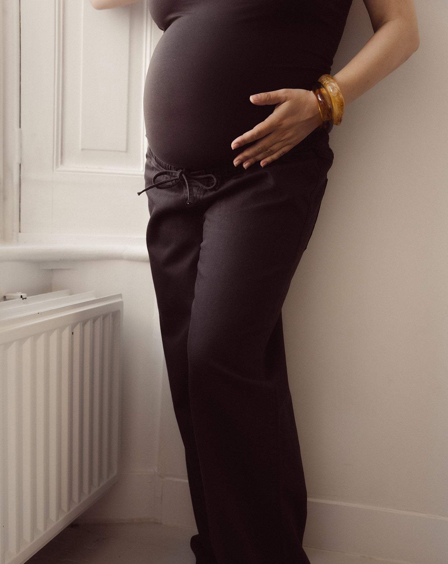 CORD WIDE LEG JEANS MATERNITY BRUIN